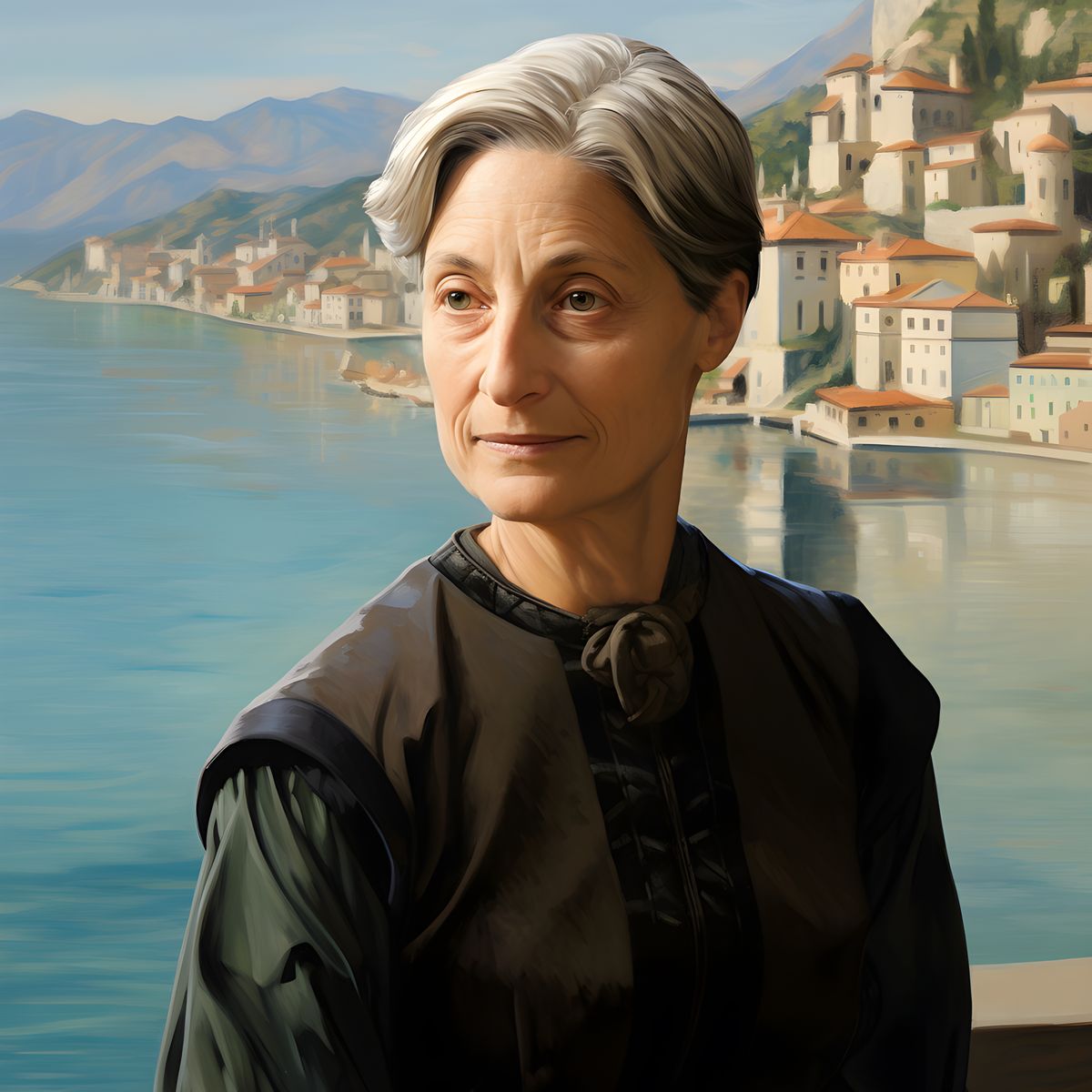 Judith Butler Portrait Leinwand - Renaissance KI Bild