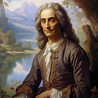 Voltaire Portrait Leinwand - Renaissance KI Bild - Poster bei HappyHugPixels