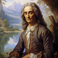 Voltaire Portrait Leinwand - Renaissance KI Bild - Poster bei HappyHugPixels