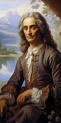 Voltaire Portrait Leinwand - Renaissance KI Bild - Poster bei HappyHugPixels