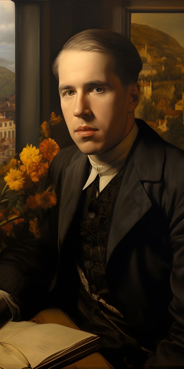 Niels Bohr Portrait Leinwand - Renaissance KI Kunst - Happyhugpixels