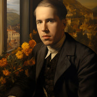 Niels Bohr Portrait Leinwand - Renaissance KI Kunst - Poster bei HappyHugPixels