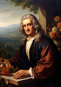 Isaac Newton Portrait Leinwand - Renaissance KI Bild - Poster bei HappyHugPixels