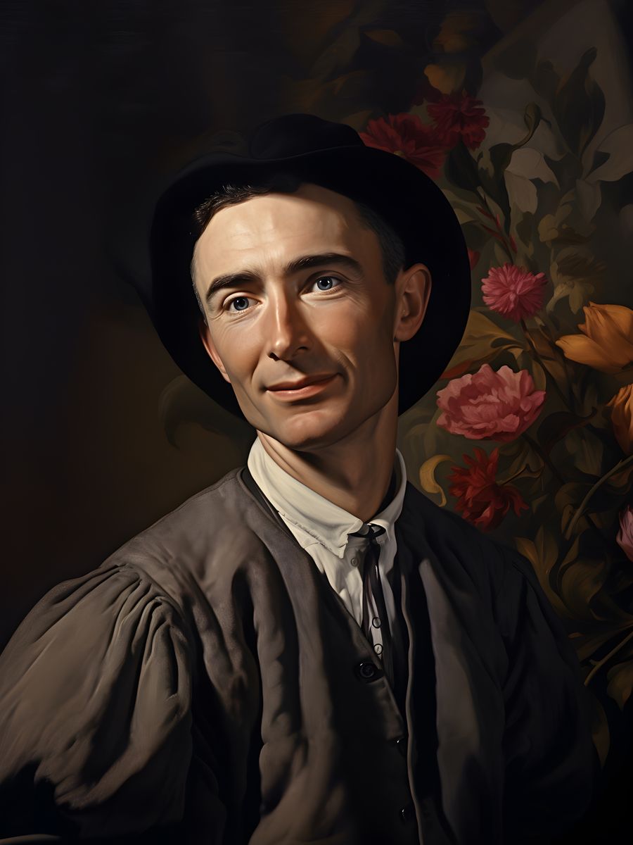 Robert Oppenheimer Leinwand - Renaissance Portrait - Poster bei HappyHugPixels