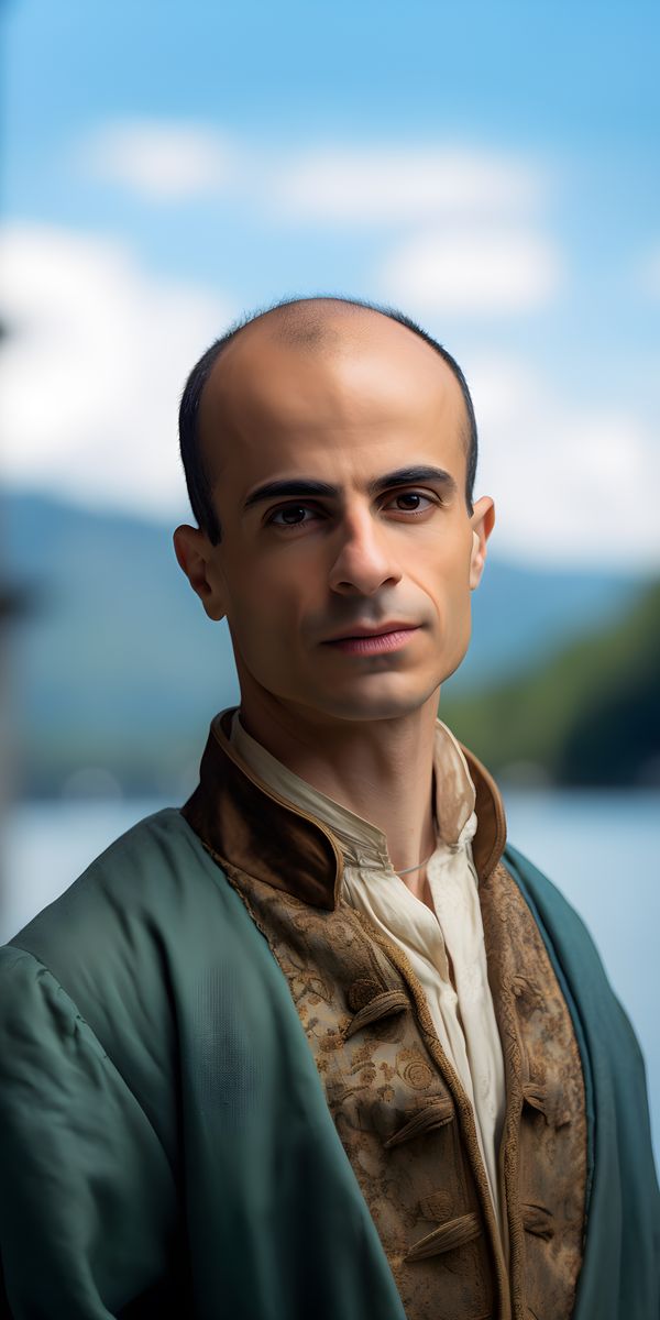 Yuval Noah Harari Leinwand Portrait - Renaissance Stil KI Bild - Poster bei HappyHugPixels