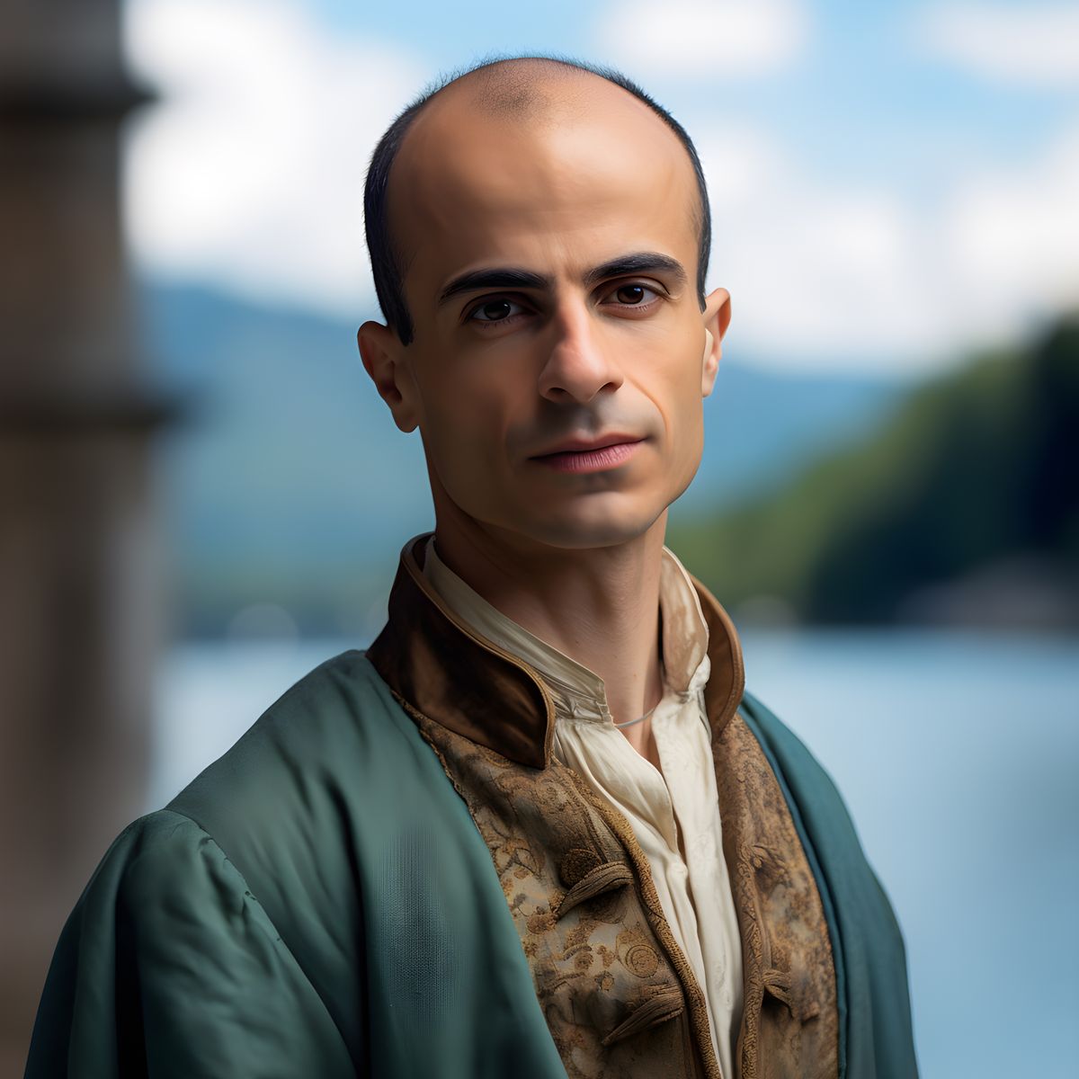 Yuval Noah Harari Leinwand Portrait - Renaissance Stil KI Bild - Poster bei HappyHugPixels