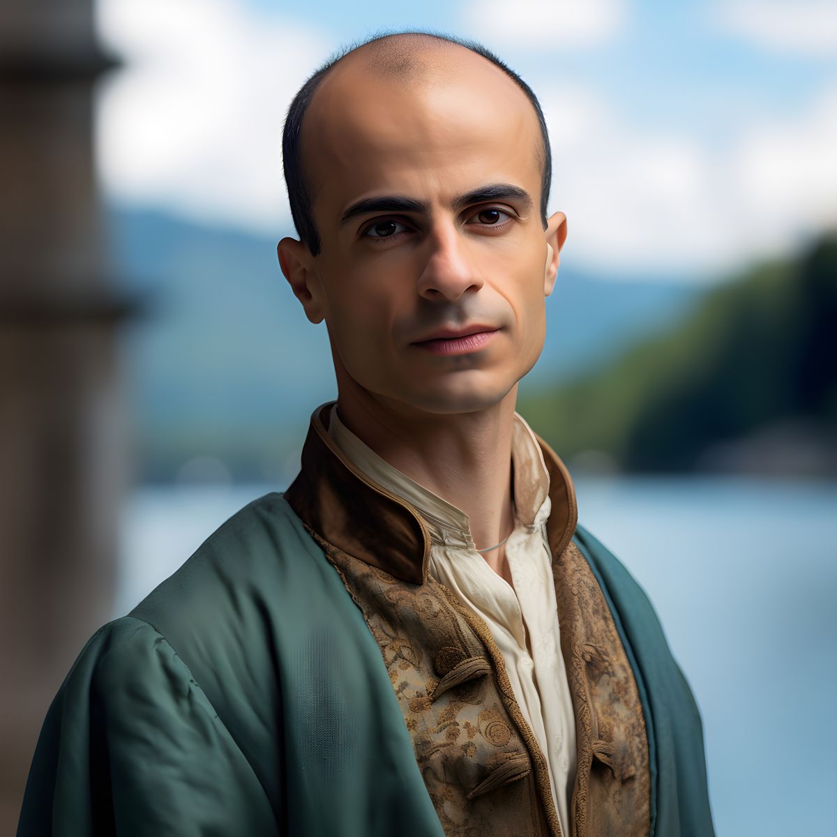 Yuval Noah Harari Leinwand Portrait - Renaissance Stil KI Bild - Poster bei HappyHugPixels