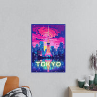 Tokio Tower Poster bei Nacht - Eindrucksvolles Travel Poster - Poster bei HappyHugPixels