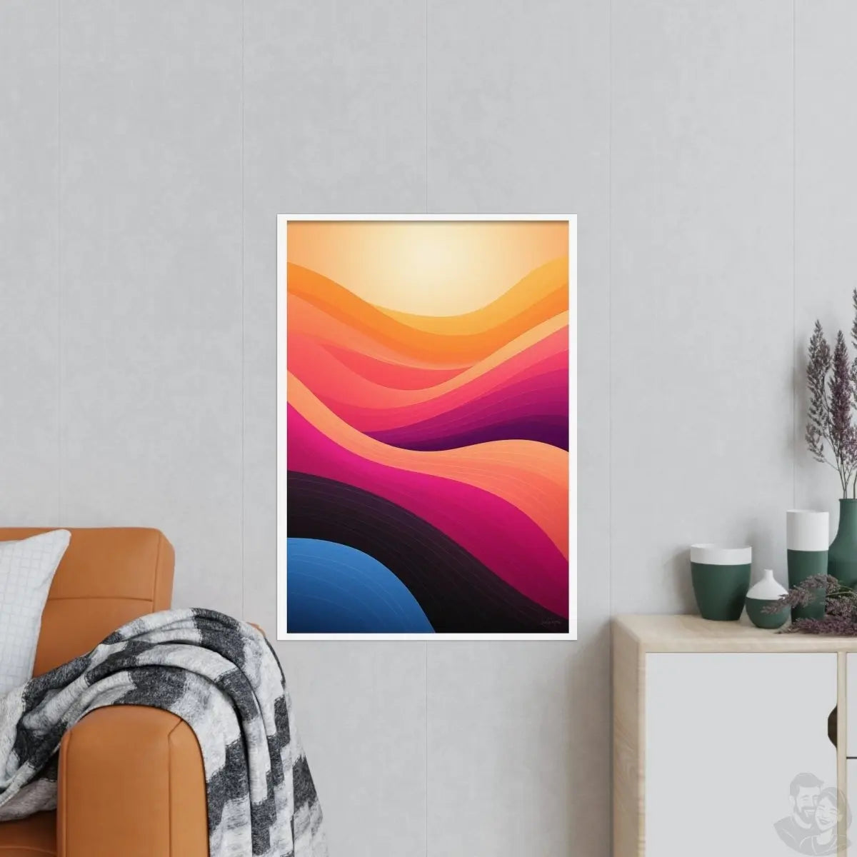 Abstrakter Sonnenaufgang Poster - Modernes Designposter - Poster bei HappyHugPixels