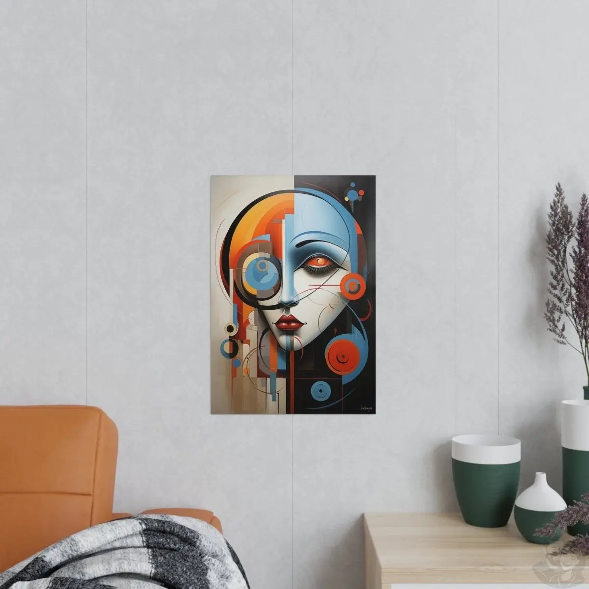 Abstraktes Kunstposter - Woman Face Art Poster - Poster bei HappyHugPixels