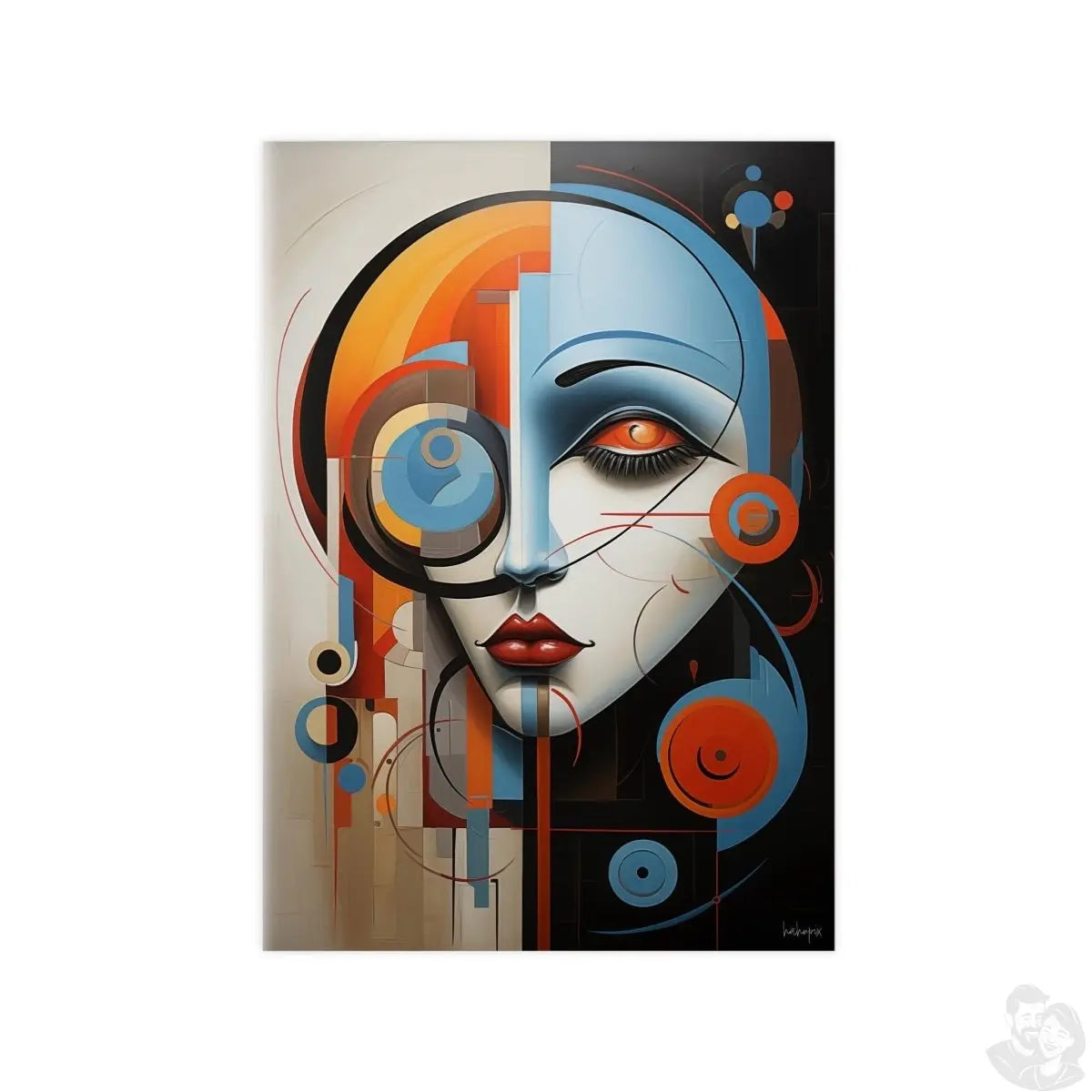 Abstraktes Kunstposter - Woman Face Art Poster - Poster bei HappyHugPixels