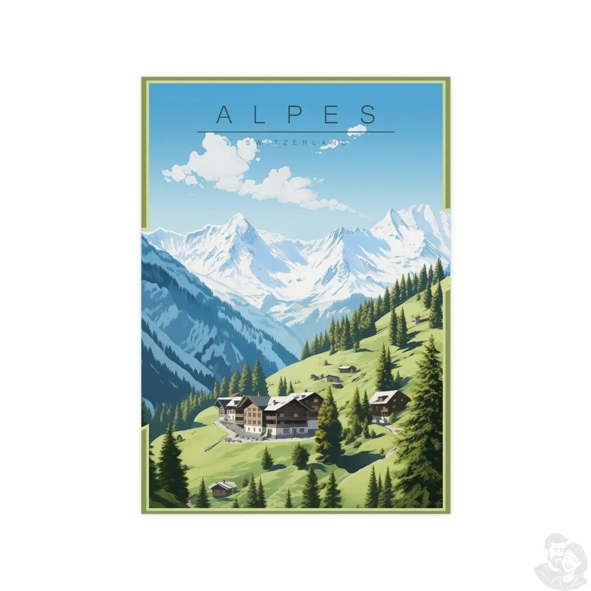 Alpen Poster - Eleganz der Alpen – Schweizer Berglandschaft Poster - Poster bei HappyHugPixels
