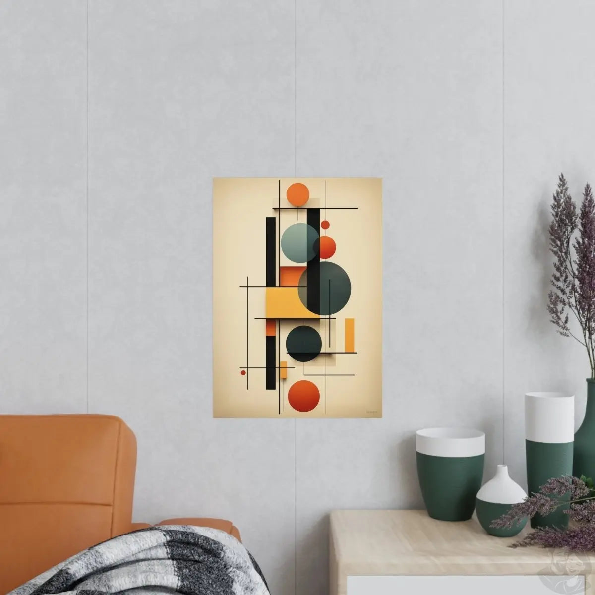 Bauhaus Balance Kunstposter - Moderne Ästhetik trifft Zeitlosigkeit - Poster bei HappyHugPixels