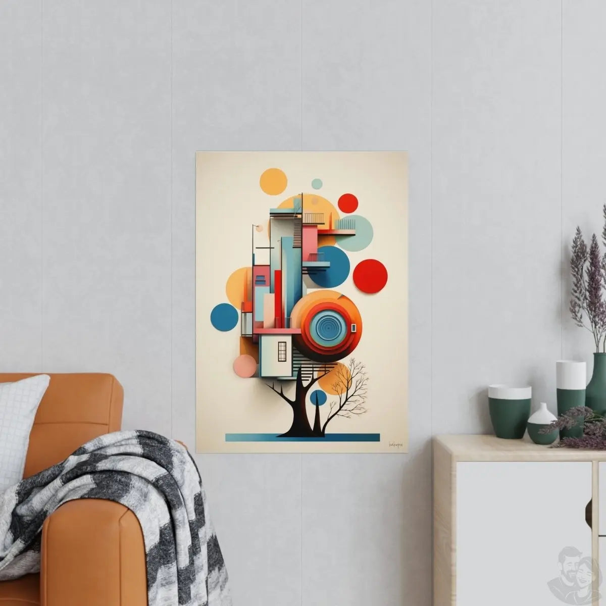 Bauhaus Poster Baum - Moderne Bauhaus Ästhetik - Abstraktes Design - Poster bei HappyHugPixels