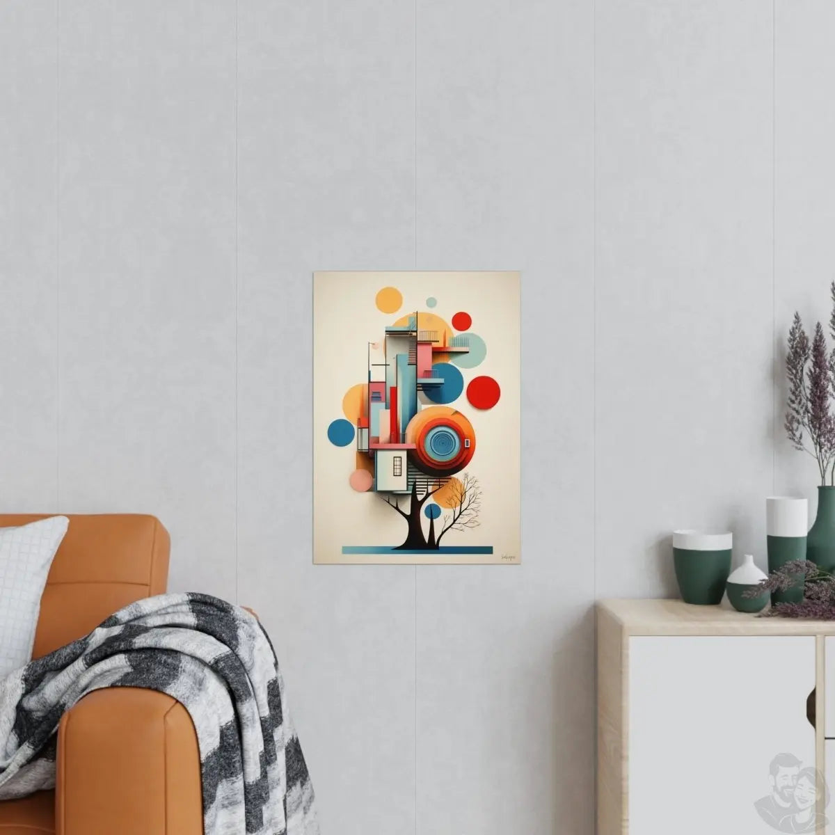 Bauhaus Poster Baum - Moderne Bauhaus Ästhetik - Abstraktes Design - Poster bei HappyHugPixels