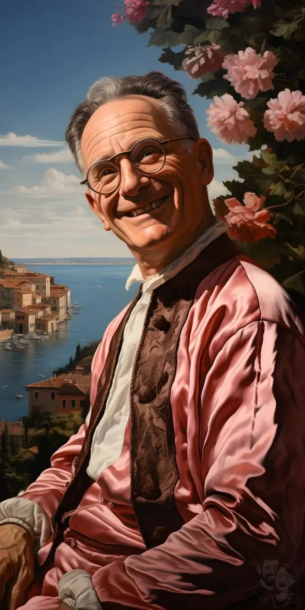 Erwin Schrödinger - Renaissance Portrait - HappyHugPixels Berühmtheiten als Renaissance Portrait auf Leindwand