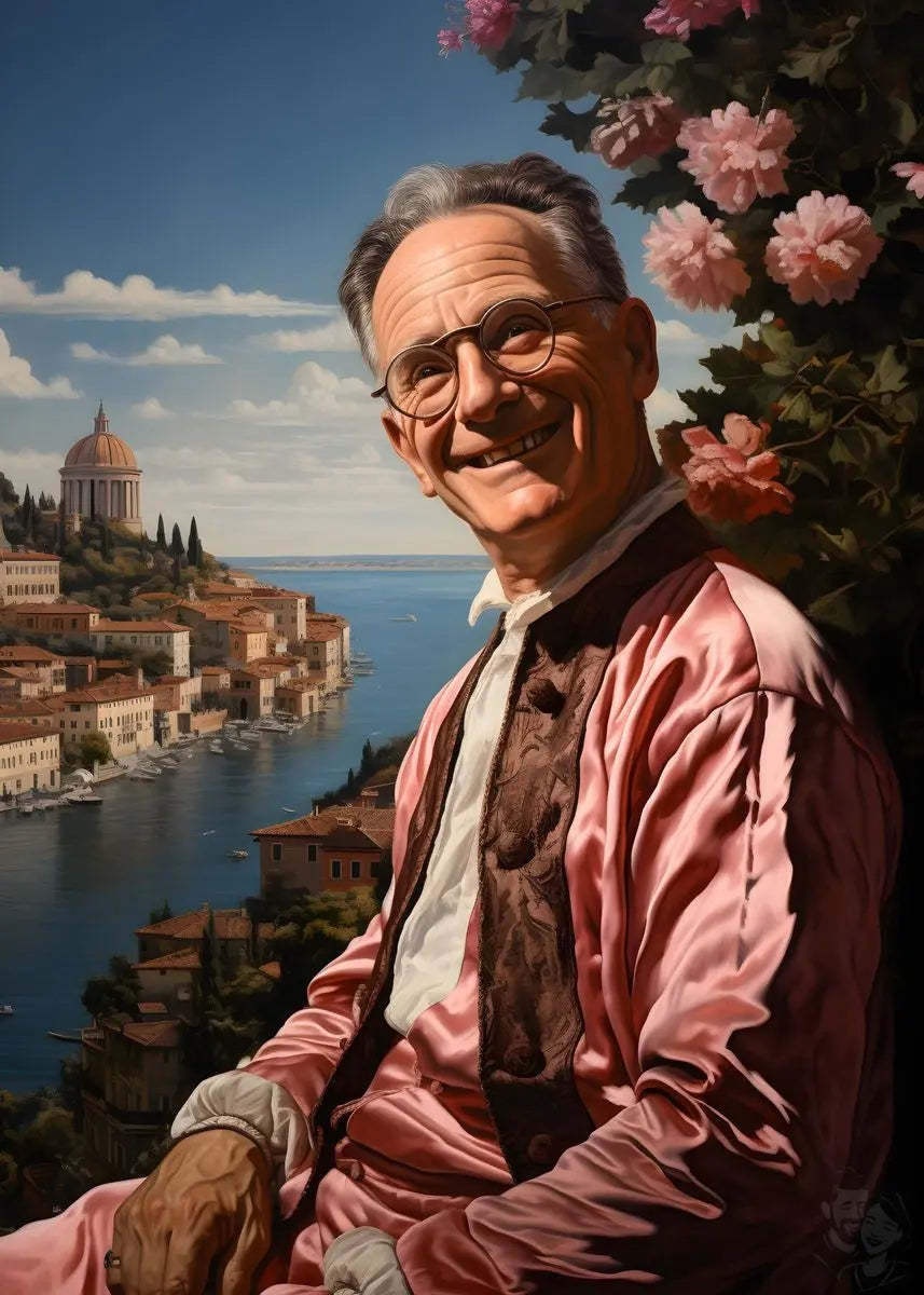 Erwin Schrödinger - Renaissance Portrait - HappyHugPixels Berühmtheiten als Renaissance Portrait auf Leindwand