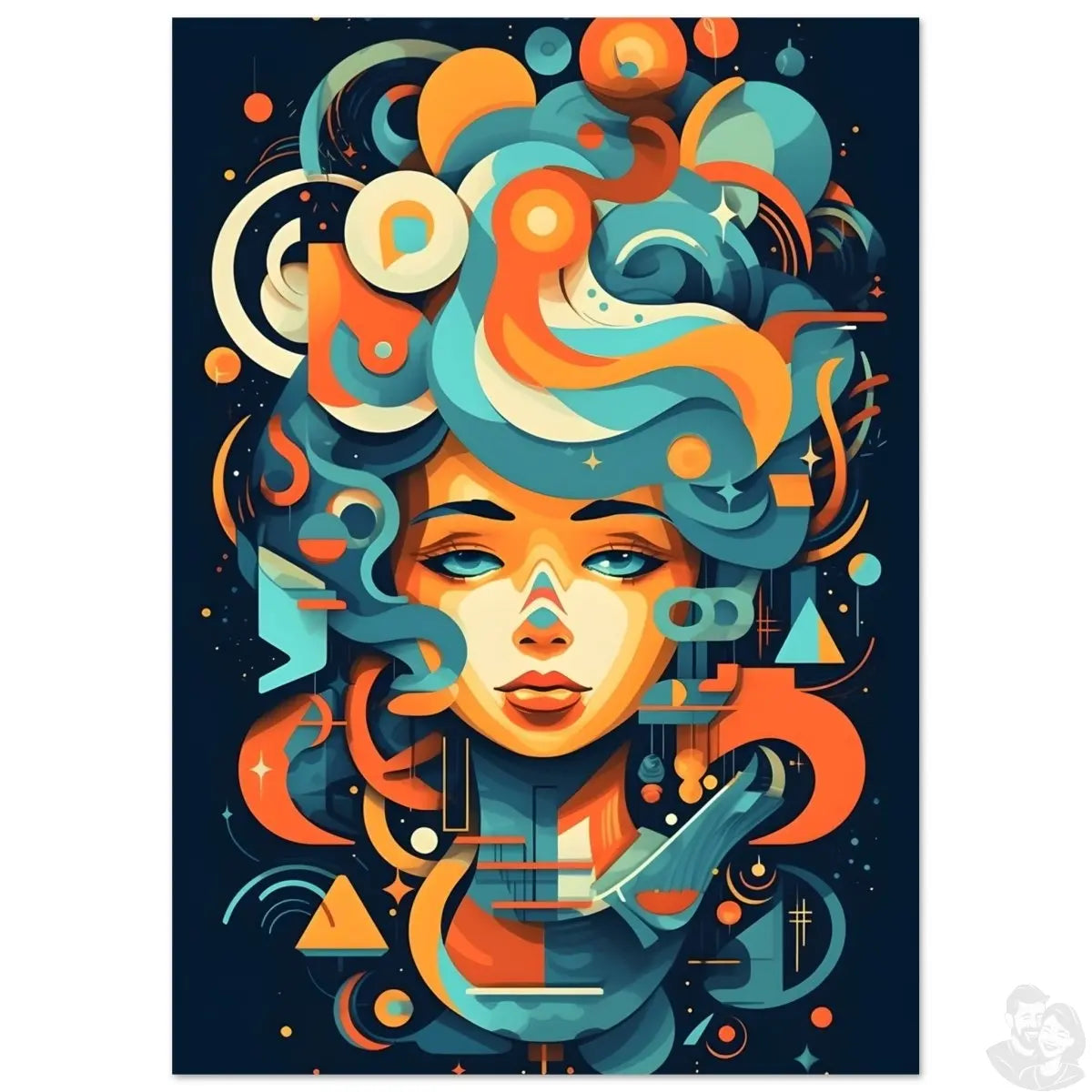 Frauen Gesicht Kunstposter - Premium Matte Paper Poster - Poster bei HappyHugPixels