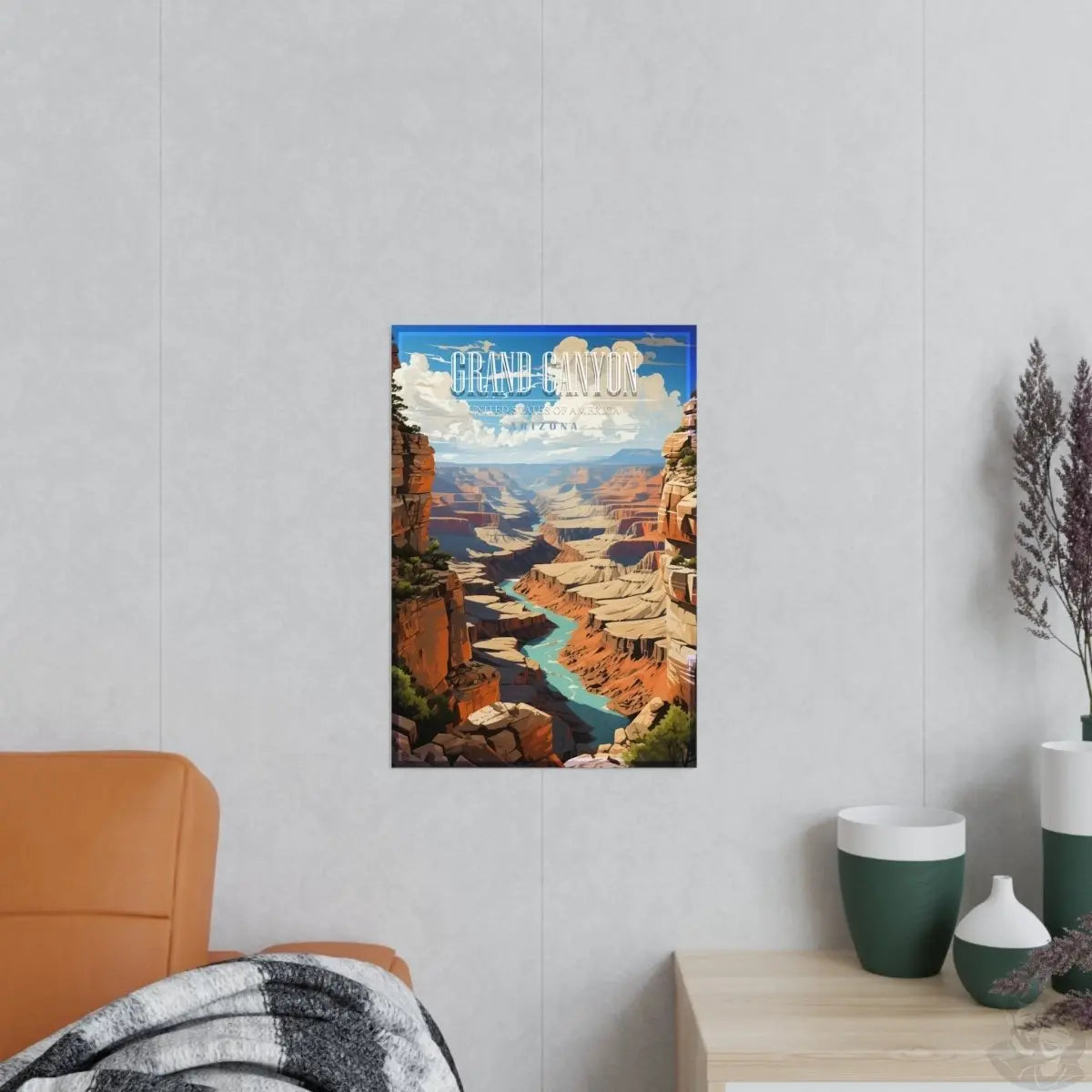 Grand Canyon Travelposter – Satin & Matt Finish - Poster bei HappyHugPixels
