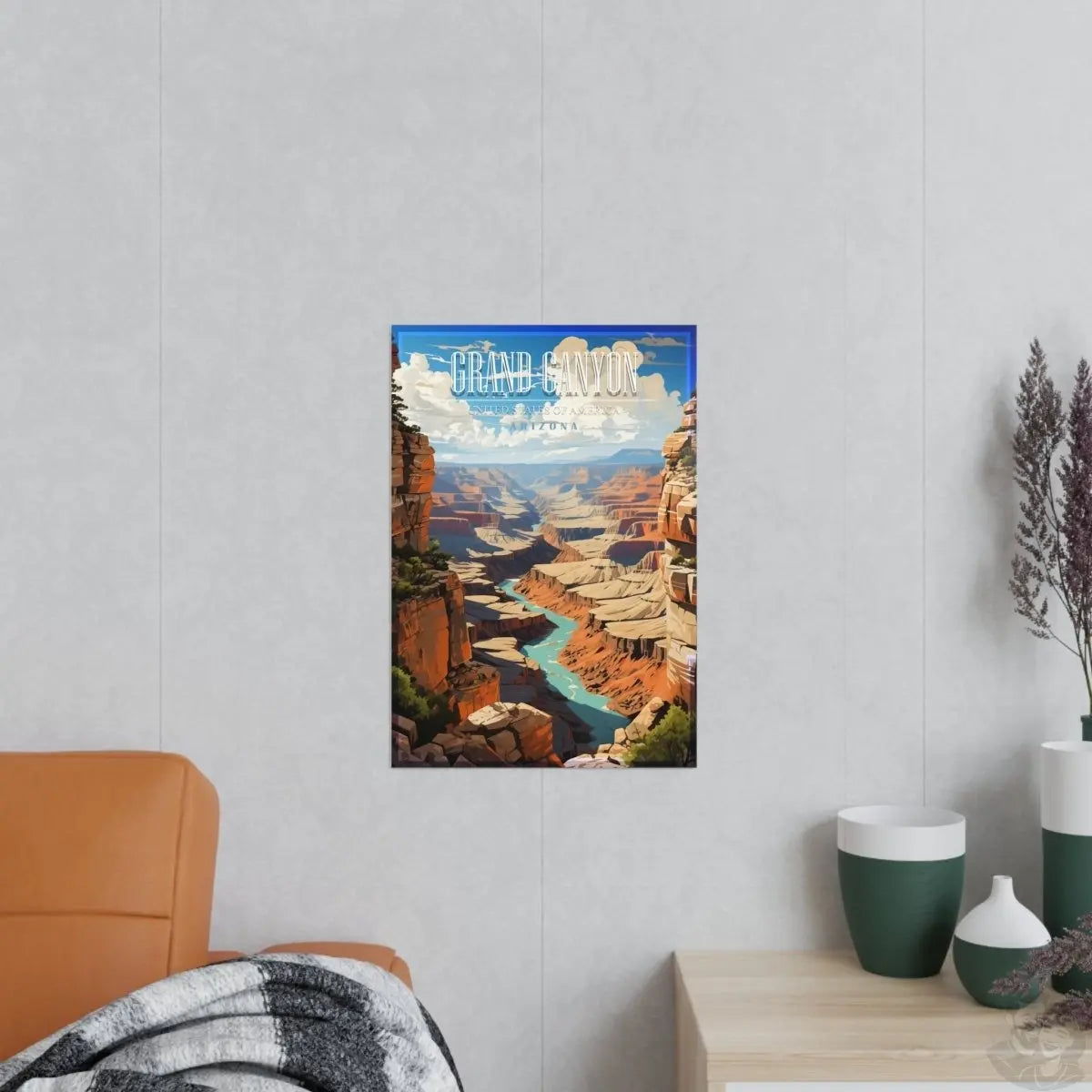 Grand Canyon Travelposter – Satin & Matt Finish - Poster bei HappyHugPixels