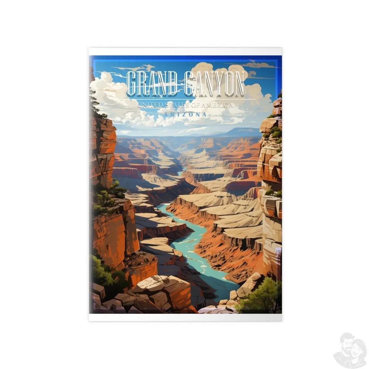 Grand Canyon Travelposter – Satin & Matt Finish - Poster bei HappyHugPixels