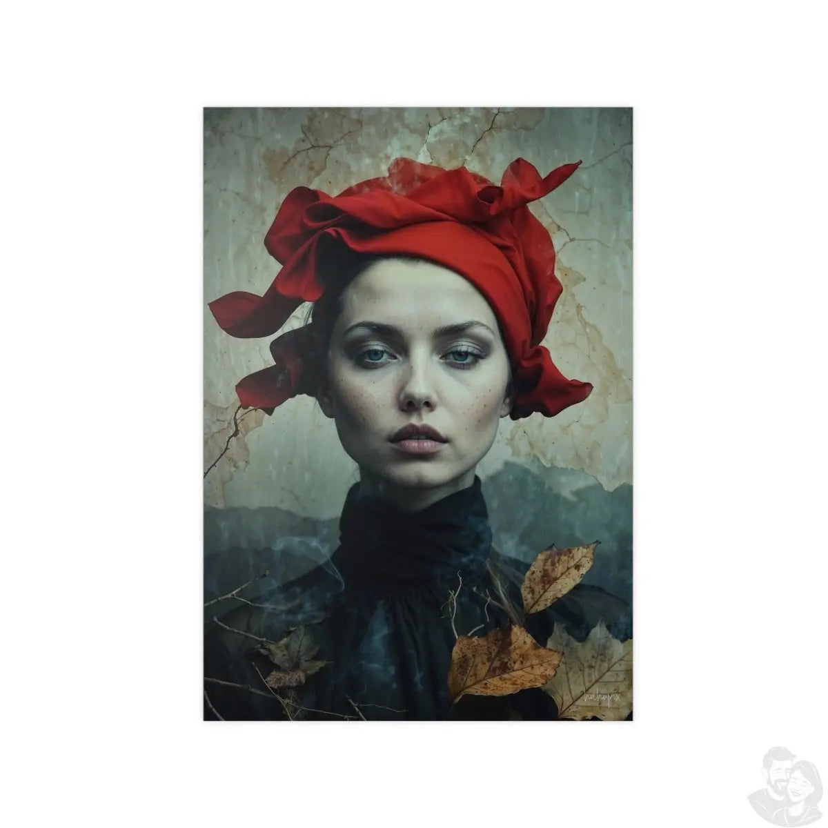 Herbstflüstern Portrait Kunstposter - Eleganz auf Premium Fotopapier - Poster bei HappyHugPixels