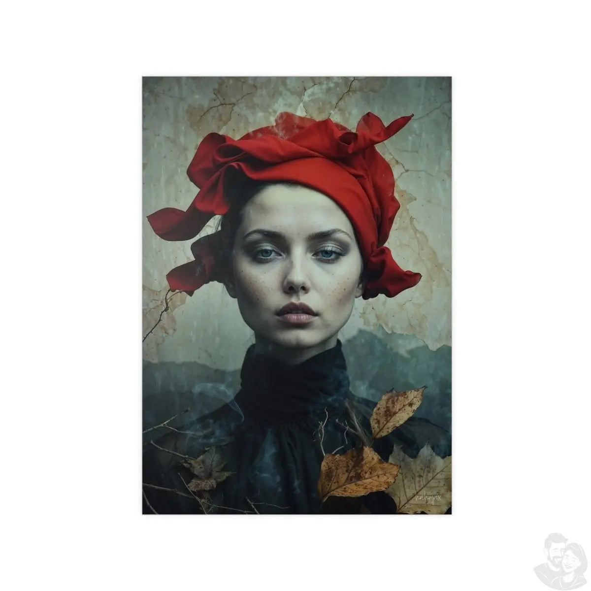 Herbstflüstern Portrait Kunstposter - Eleganz auf Premium Fotopapier - Poster bei HappyHugPixels