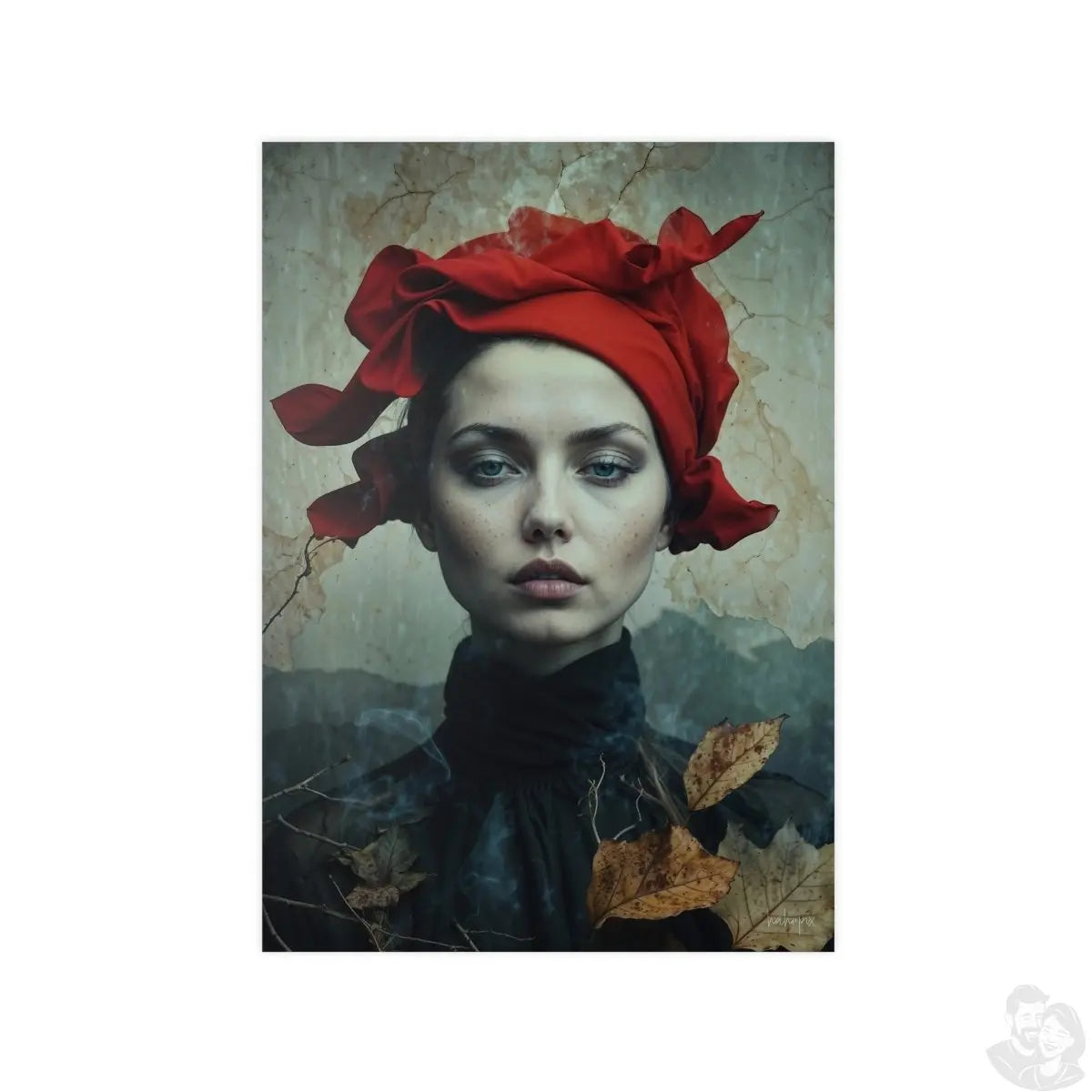 Herbstflüstern Portrait Kunstposter - Eleganz auf Premium Fotopapier - Poster bei HappyHugPixels