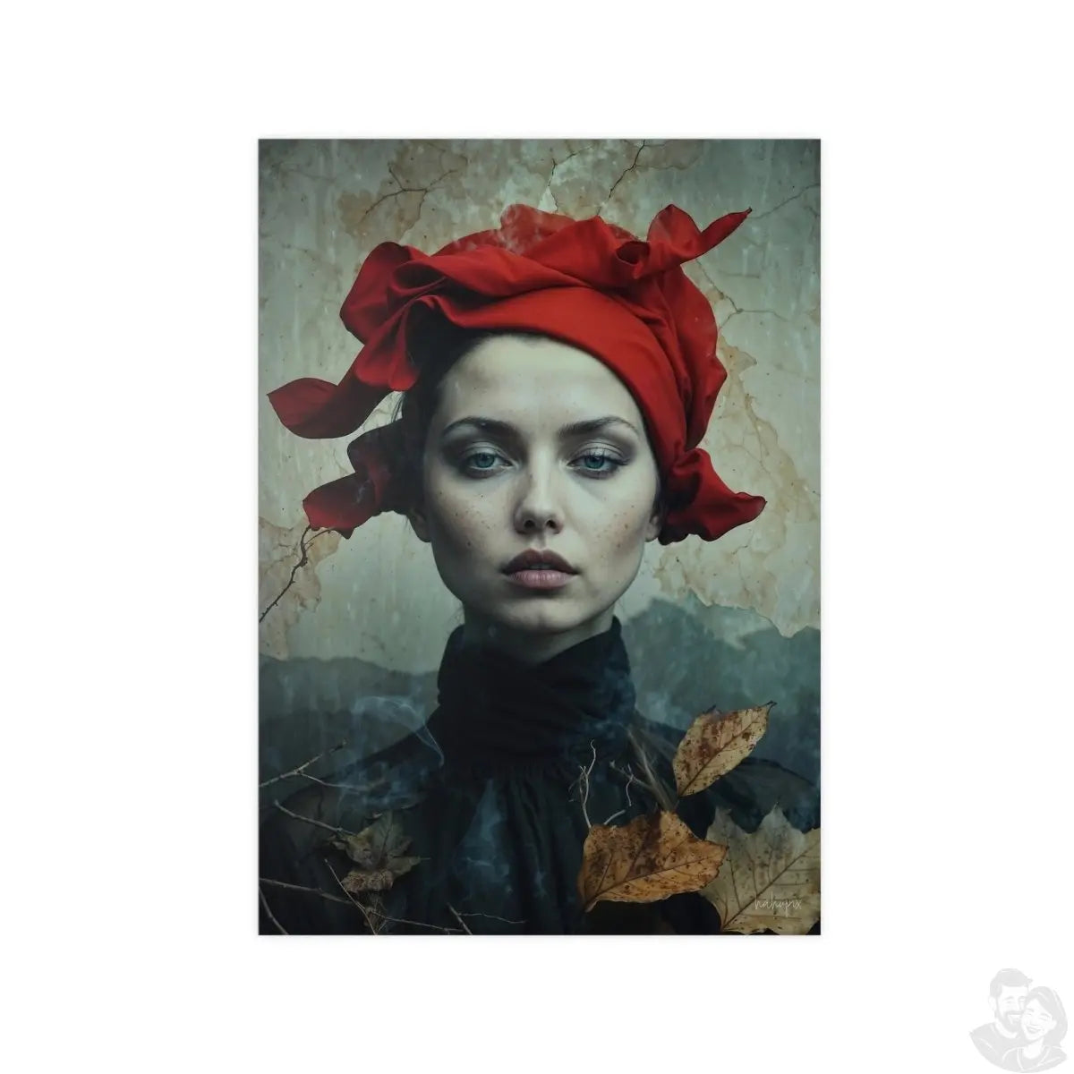 Herbstflüstern Portrait Kunstposter - Eleganz auf Premium Fotopapier - Poster bei HappyHugPixels