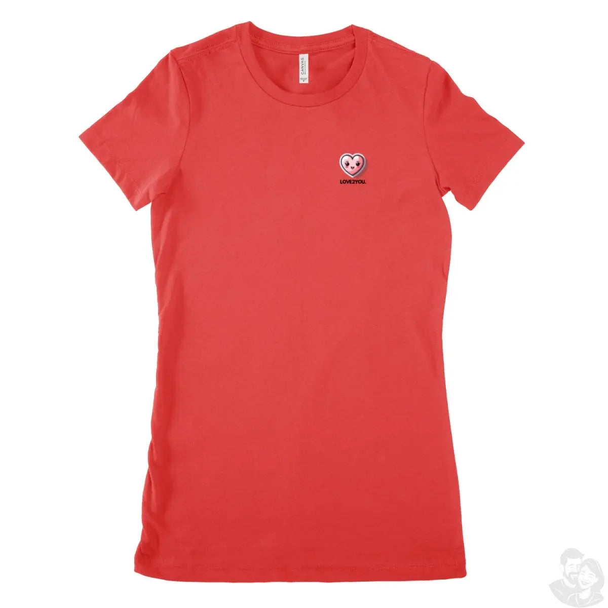 Herz Damen T - Shirt - Gildan Heavy Cotton 5000L Süßes 'Love2you' - T - Shirt bei HappyHugPixels