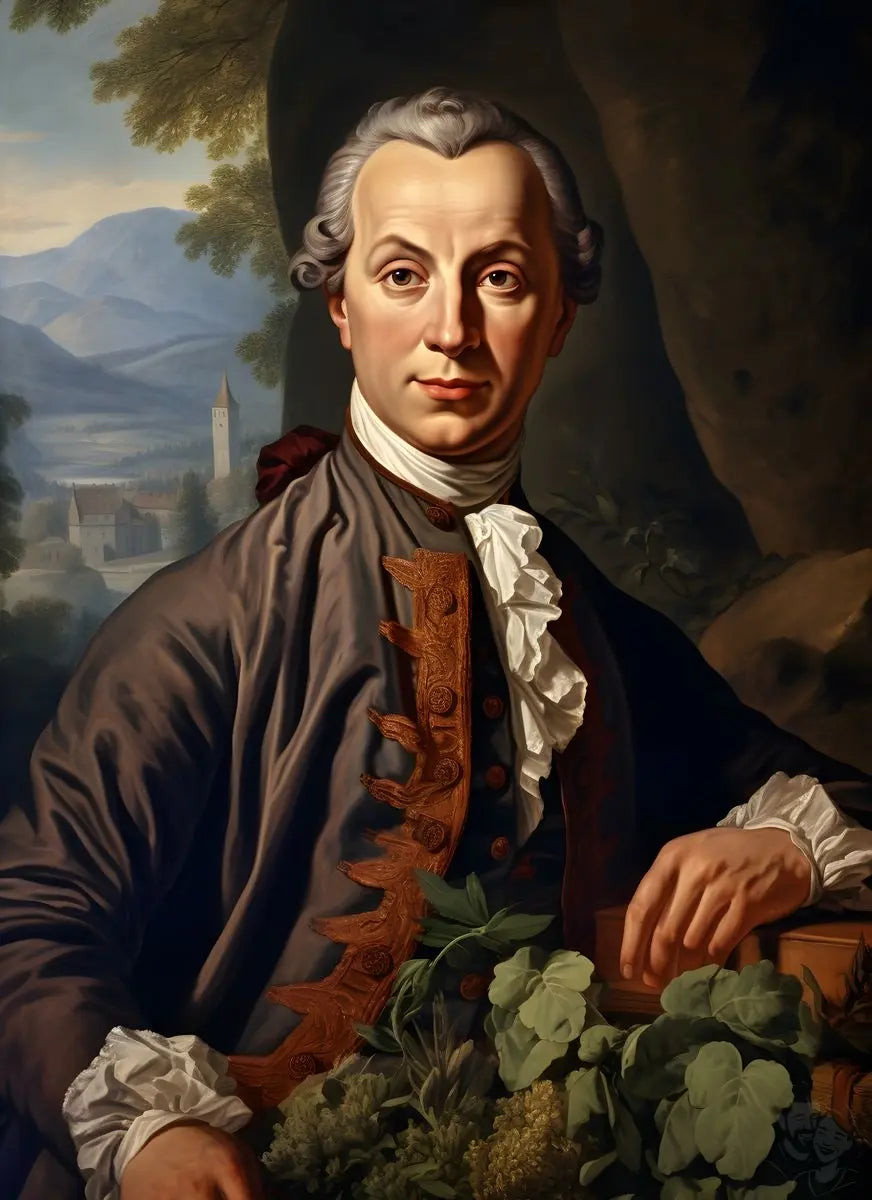 Immanuel Kant Portrait Leinwand - Renaissance KI Illustration - Poster bei HappyHugPixels