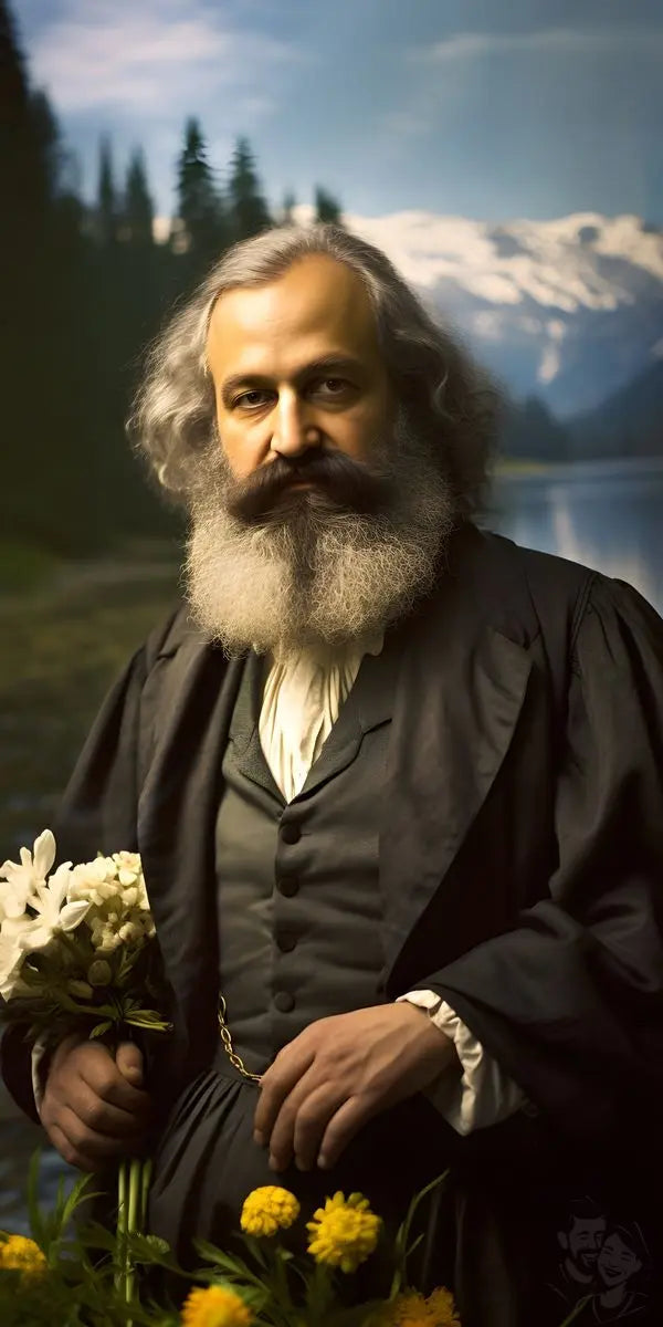 Karl Marx Portrait Leinwand - Renaissance KI Kunst - Poster bei HappyHugPixels