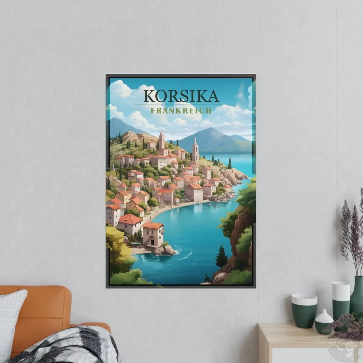 Korsika Poster - Wunderschöne KI Illustration Travelposter - Poster bei HappyHugPixels