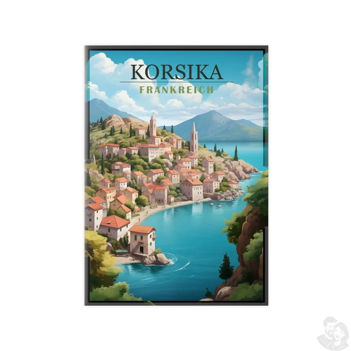 Korsika Poster - Wunderschöne KI Illustration Travelposter - Poster bei HappyHugPixels