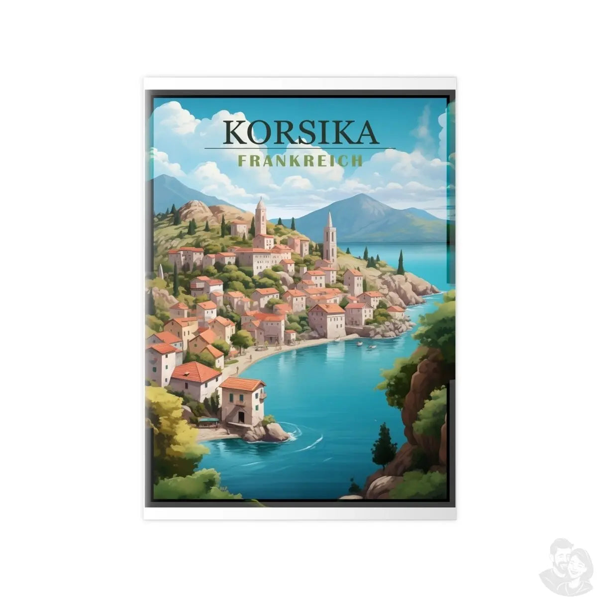 Korsika Poster - Wunderschöne KI Illustration Travelposter - Poster bei HappyHugPixels