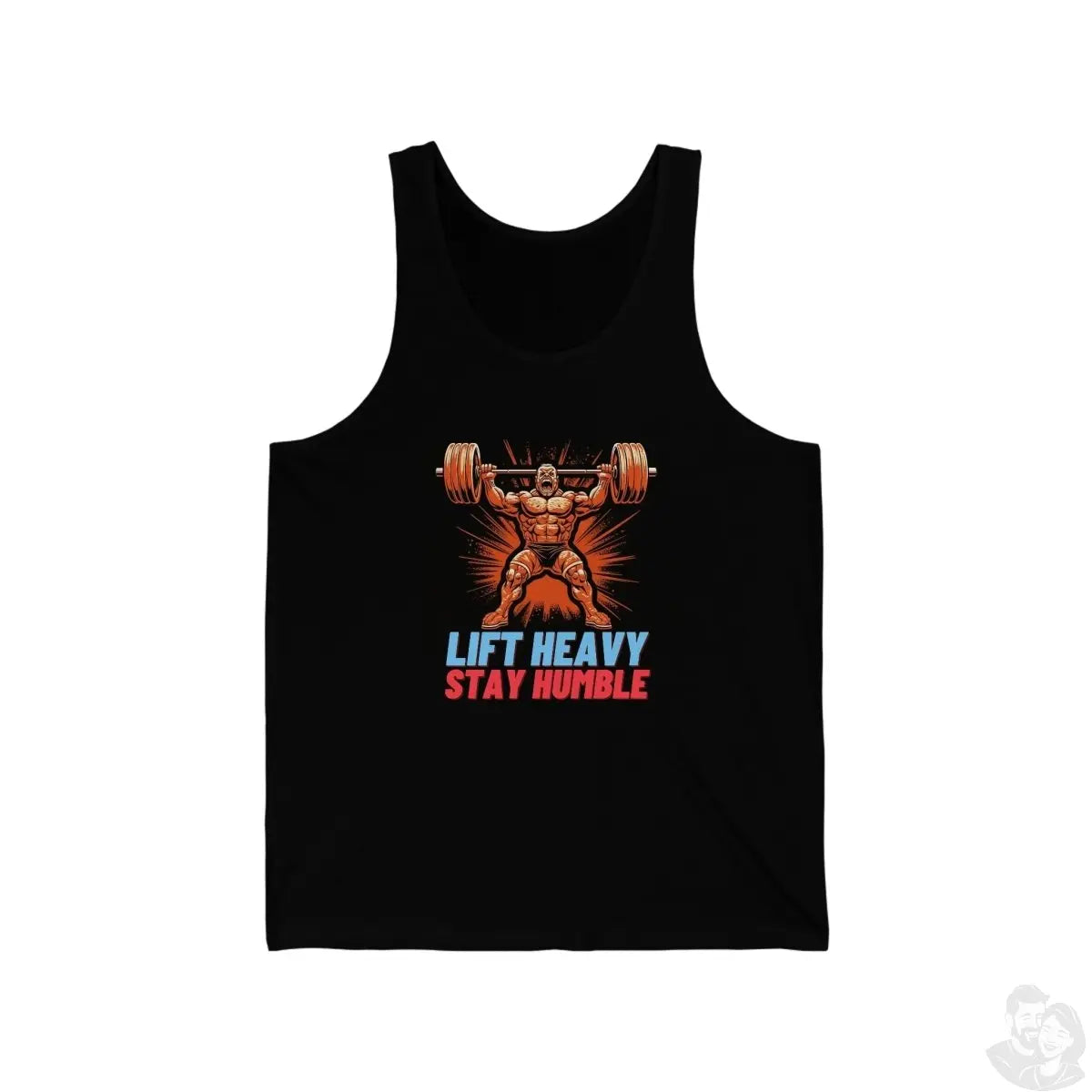 "Lift Heavy, Stay Humble" Gewichtheber Tank Top - Unisex Jersey - Tank Top bei HappyHugPixels
