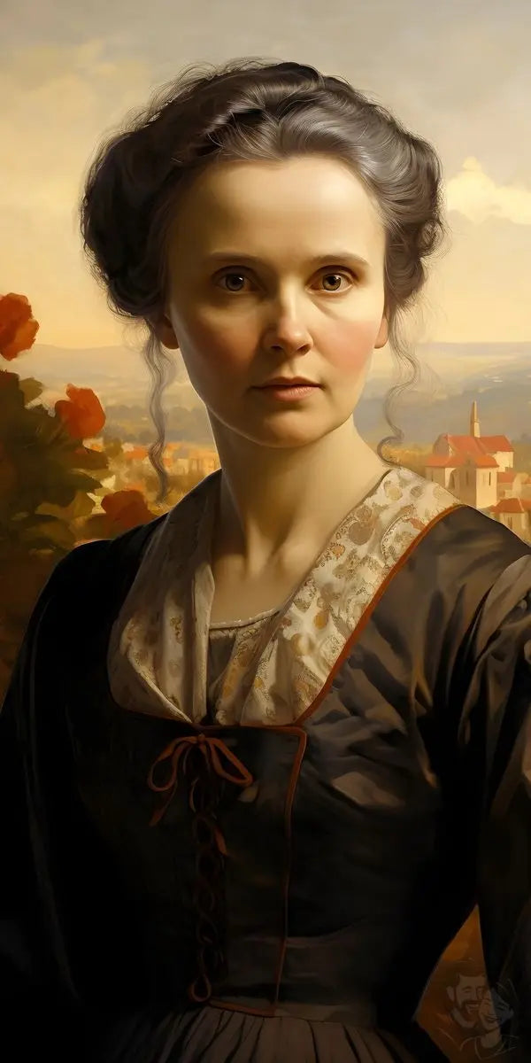 Marie Curie Portrait Leinwand - Renaissance KI Kunst - Prints bei HappyHugPixels