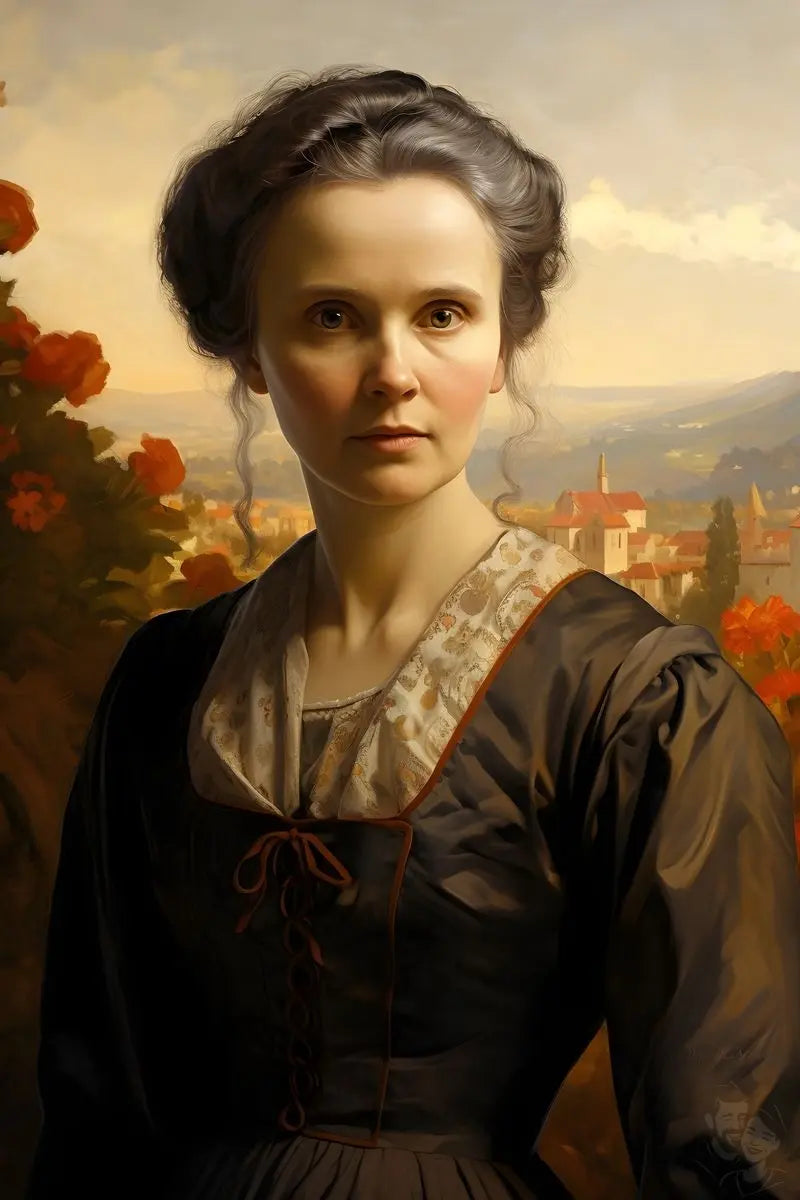 Marie Curie Portrait Leinwand - Renaissance KI Kunst - Prints bei HappyHugPixels