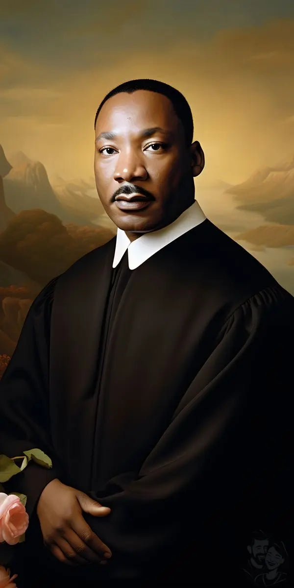 Martin Luther King Jr. Portrait Leinwand - KI Kunstillustration - Prints bei HappyHugPixels
