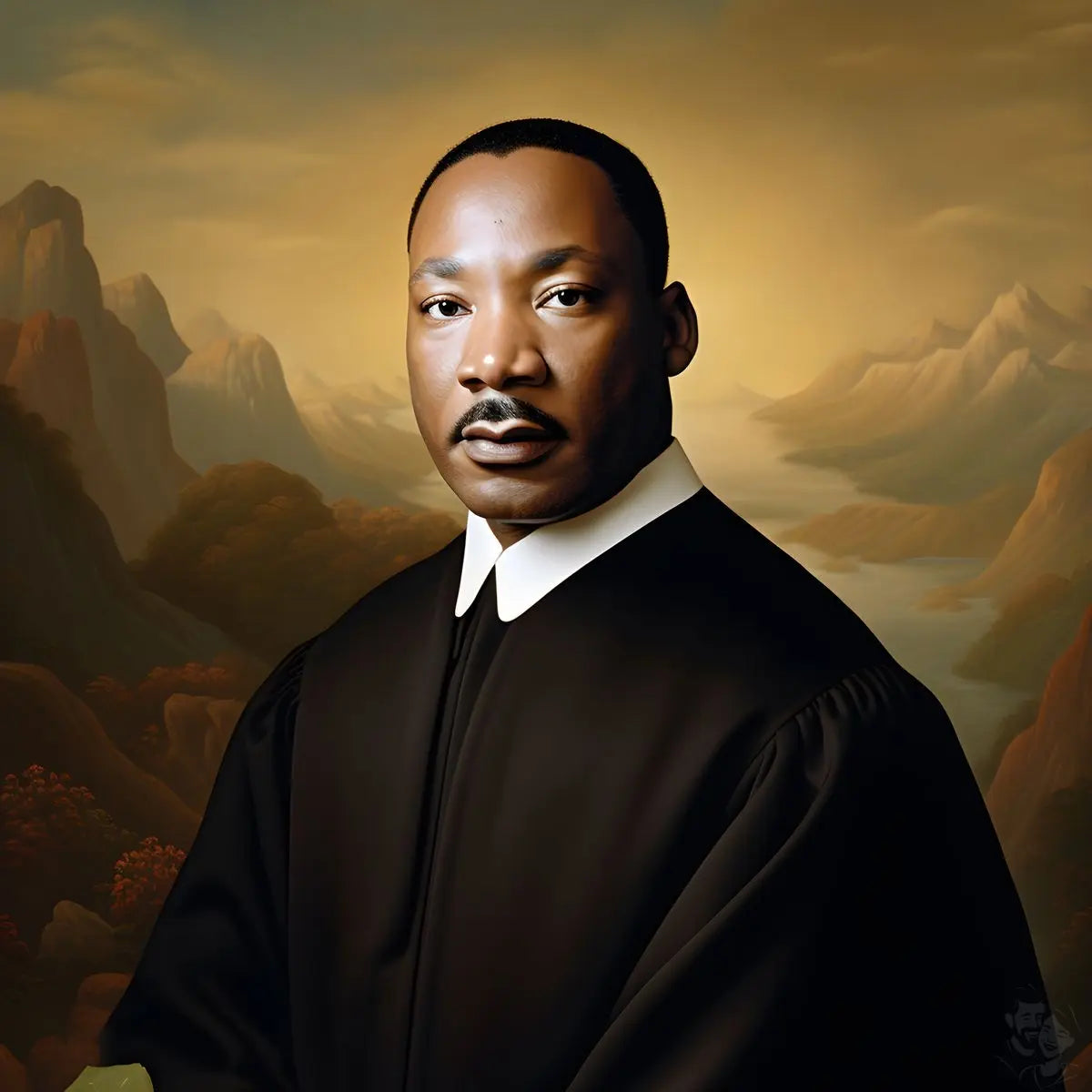 Martin Luther King Jr. Portrait Leinwand - KI Kunstillustration - Prints bei HappyHugPixels