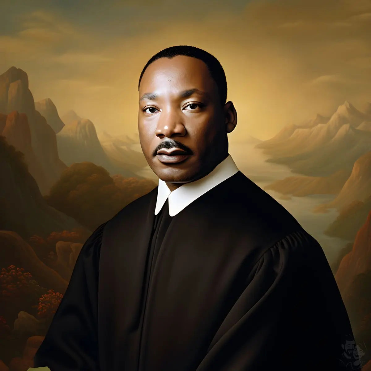 Martin Luther King Jr. Portrait Leinwand - KI Kunstillustration - Prints bei HappyHugPixels