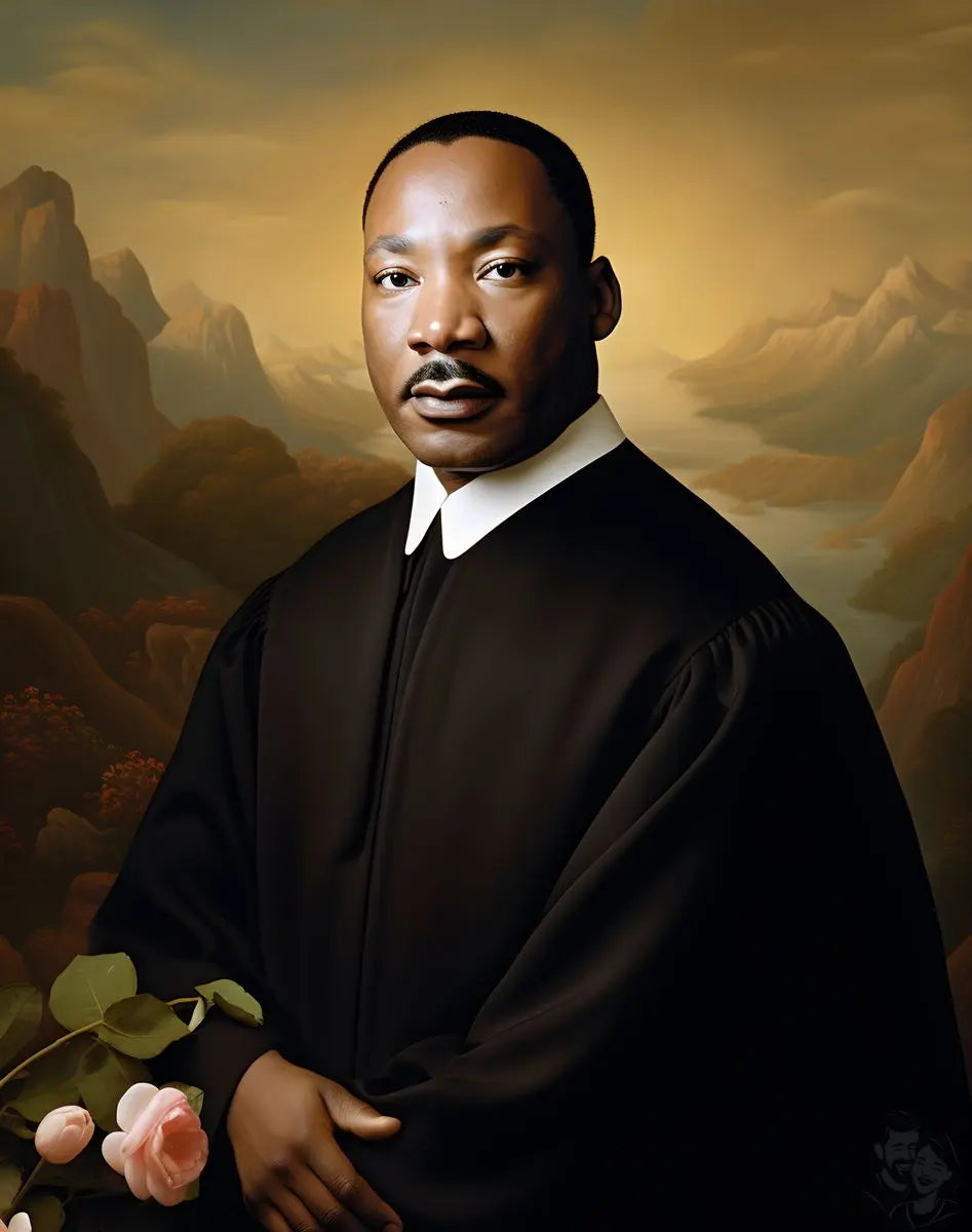 Martin Luther King Jr. Portrait Leinwand - KI Kunstillustration - Prints bei HappyHugPixels