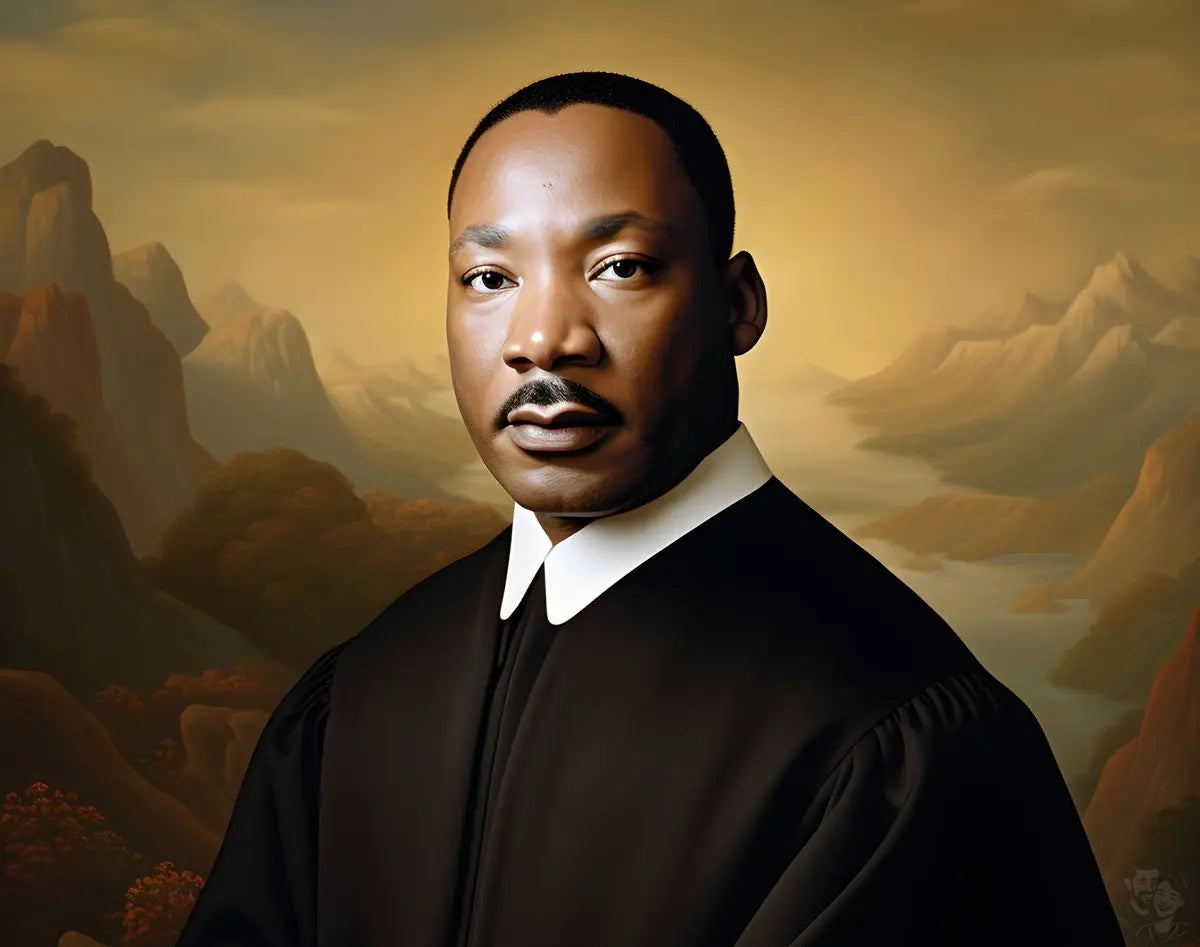 Martin Luther King Jr. Portrait Leinwand - KI Kunstillustration - Prints bei HappyHugPixels
