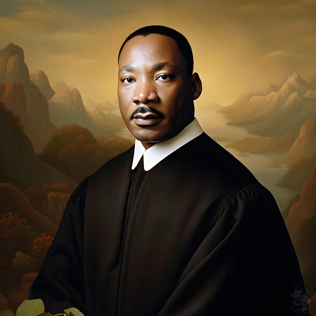 Martin Luther King Jr. Portrait Leinwand - KI Kunstillustration - Prints bei HappyHugPixels