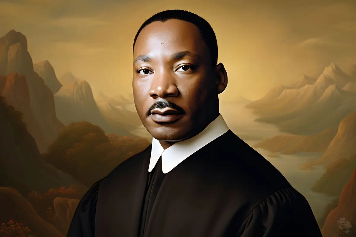 Martin Luther King Jr. Portrait Leinwand - KI Kunstillustration - Prints bei HappyHugPixels