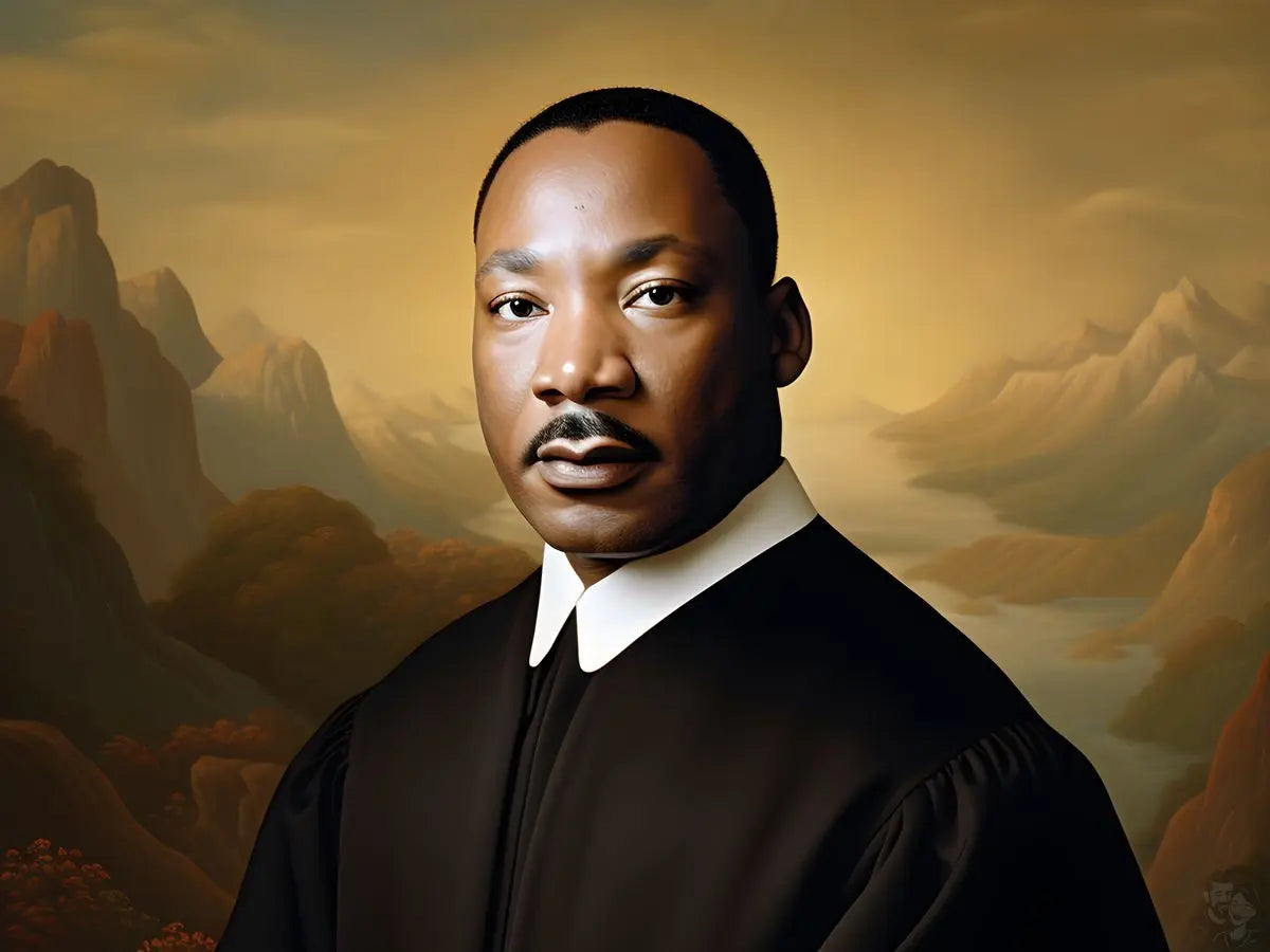 Martin Luther King Jr. Portrait Leinwand - KI Kunstillustration - Prints bei HappyHugPixels