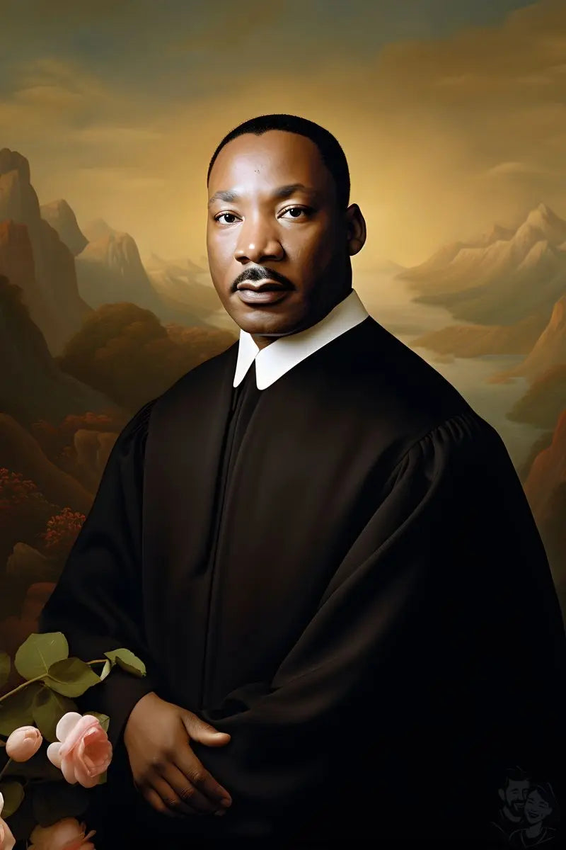 Martin Luther King Jr. Portrait Leinwand - KI Kunstillustration - Prints bei HappyHugPixels