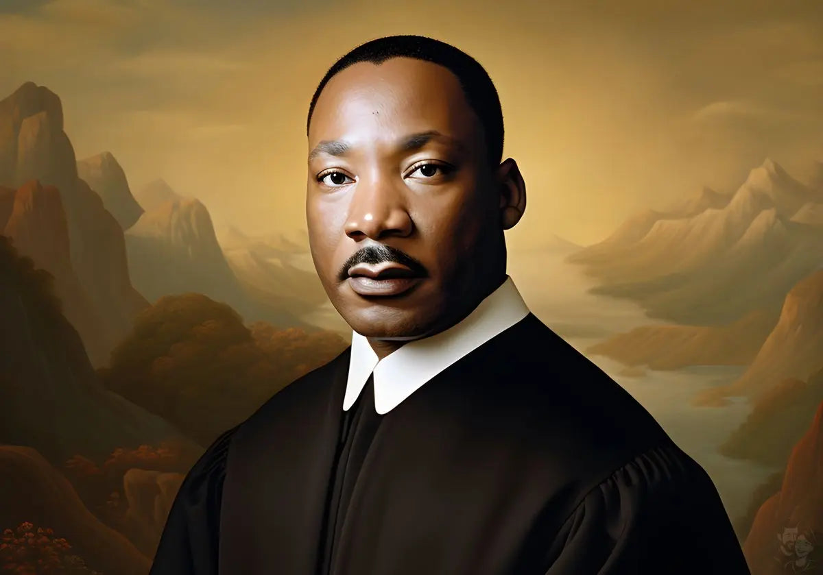 Martin Luther King Jr. Portrait Leinwand - KI Kunstillustration - Prints bei HappyHugPixels