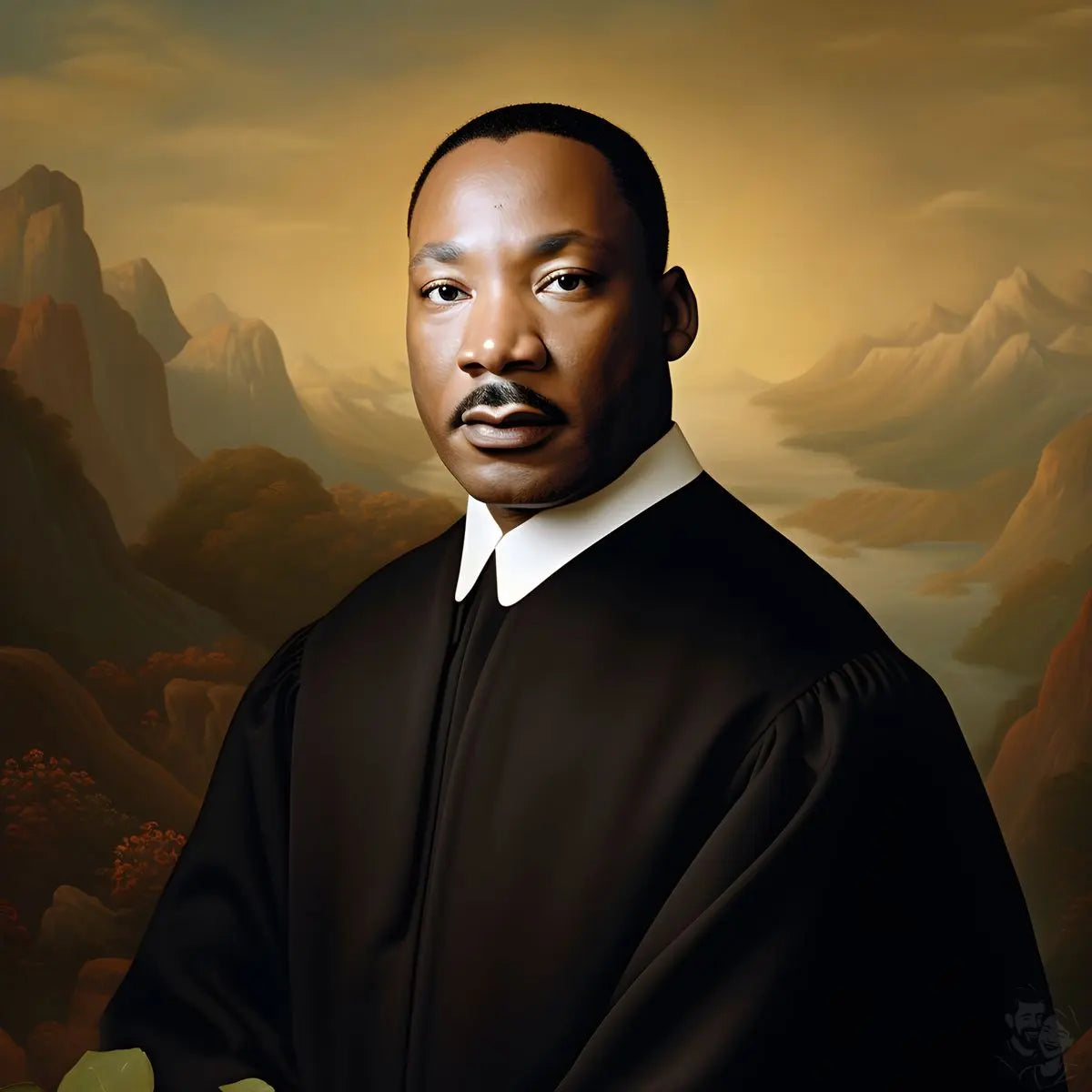 Martin Luther King Jr. Portrait Leinwand - KI Kunstillustration - Prints bei HappyHugPixels