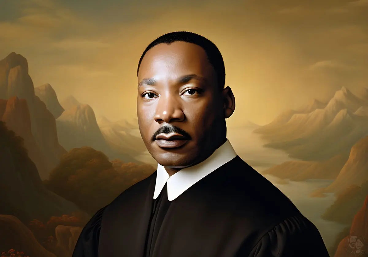 Martin Luther King Jr. Portrait Leinwand - KI Kunstillustration - Prints bei HappyHugPixels